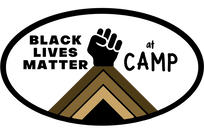 Image of a triangle formed from brown lines of various shades with a raised fist on top. Text reads 